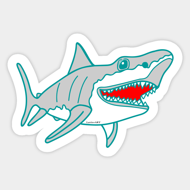 Happy Shark Sticker by LatticeART